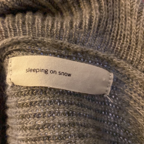 Sleeping on Snow Anthropologie Gray Open Ruffle Front Cardigan Wrap Sweater  OS - Picture 6 of 9